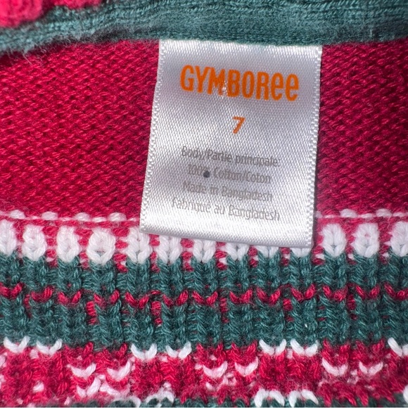 Gymboree Christmas sweater vintage fair isle green red snowflake photo size 7 - Picture 4 of 4
